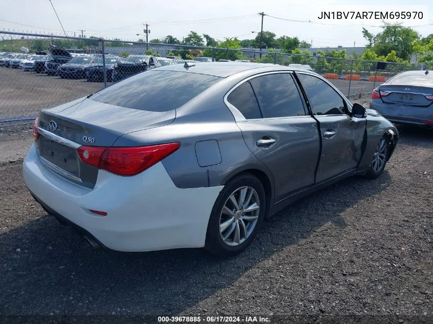 2014 Infiniti Q50 Premium VIN: JN1BV7AR7EM695970 Lot: 39678885