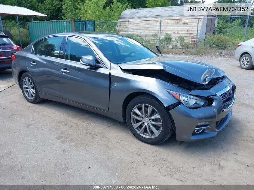 2014 Infiniti Q50 VIN: JN1BV7AR6EM704352 Lot: 39717509