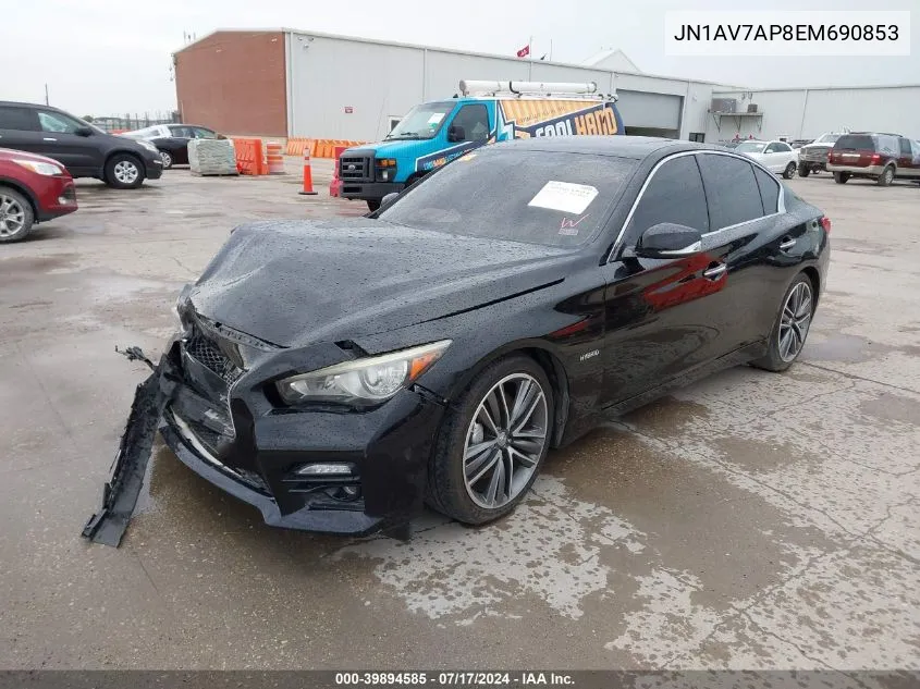 2014 Infiniti Q50 Hybrid Sport VIN: JN1AV7AP8EM690853 Lot: 39894585