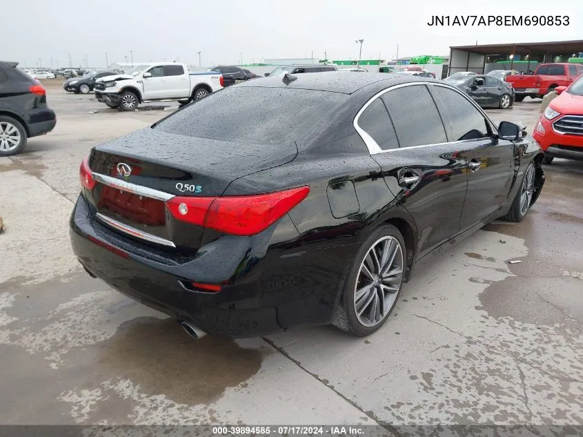 JN1AV7AP8EM690853 2014 Infiniti Q50 Hybrid Sport