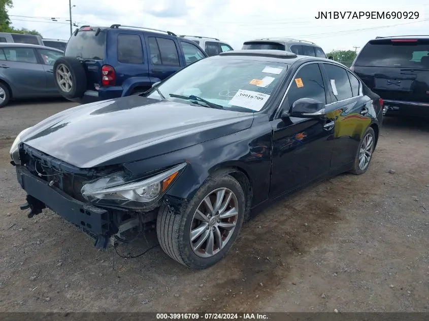 2014 Infiniti Q50 VIN: JN1BV7AP9EM690929 Lot: 39916709