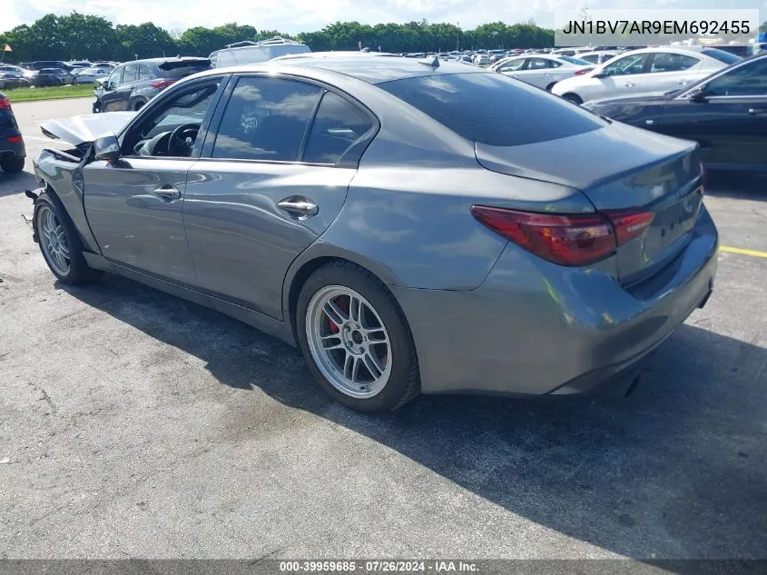 2014 Infiniti Q50 Premium VIN: JN1BV7AR9EM692455 Lot: 39959685