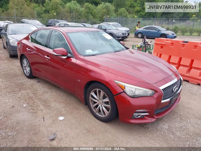 2014 Infiniti Q50 Premium VIN: JN1BV7AR1EM698931 Lot: 39985095