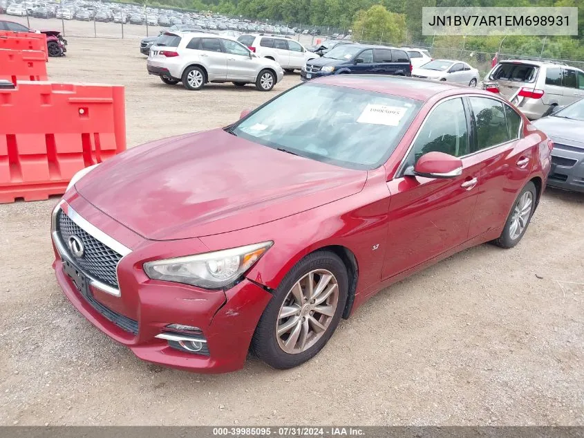 2014 Infiniti Q50 Premium VIN: JN1BV7AR1EM698931 Lot: 39985095