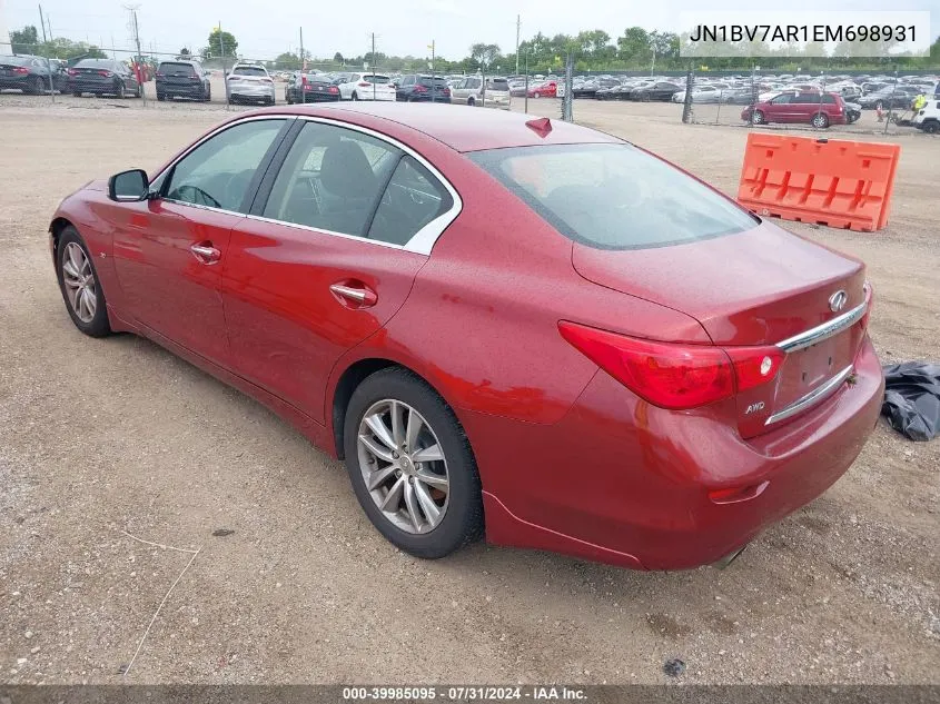 JN1BV7AR1EM698931 2014 Infiniti Q50 Premium