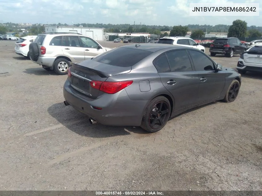 2014 Infiniti Q50 Premium/Sport VIN: JN1BV7AP8EM686242 Lot: 40015745