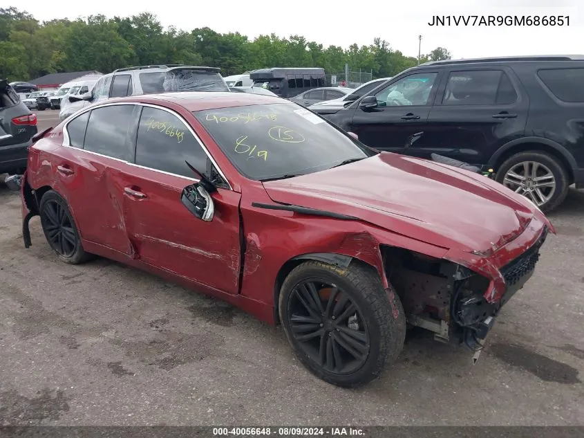 2014 Infiniti Q50 Premium/Sport VIN: JN1VV7AR9GM686851 Lot: 40056648