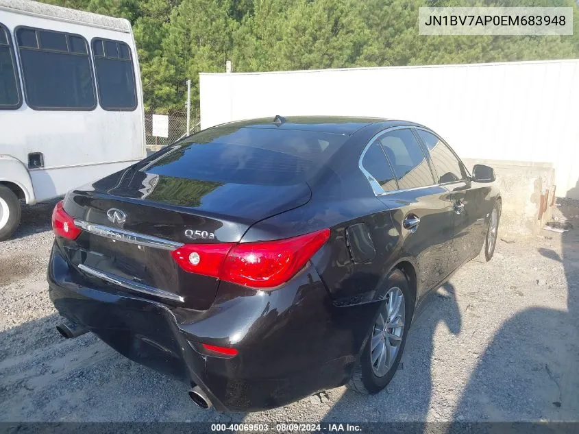 2014 Infiniti Q50 VIN: JN1BV7AP0EM683948 Lot: 40069503