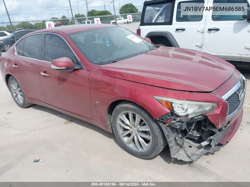 2014 Infiniti Q50 Premium/Sport VIN: JN1BV7AP5EM686585 Lot: 40108194