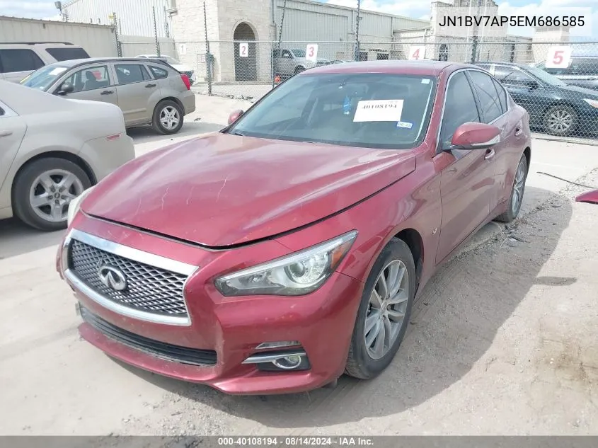 2014 Infiniti Q50 Premium/Sport VIN: JN1BV7AP5EM686585 Lot: 40108194