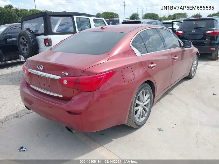 2014 Infiniti Q50 Premium/Sport VIN: JN1BV7AP5EM686585 Lot: 40108194