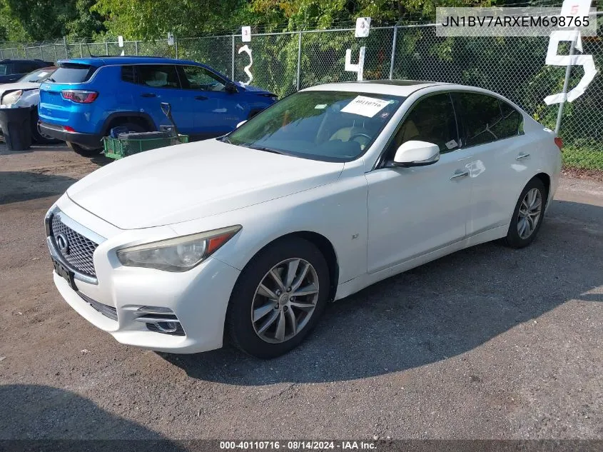 2014 Infiniti Q50 Premium/Sport VIN: JN1BV7ARXEM698765 Lot: 40110716