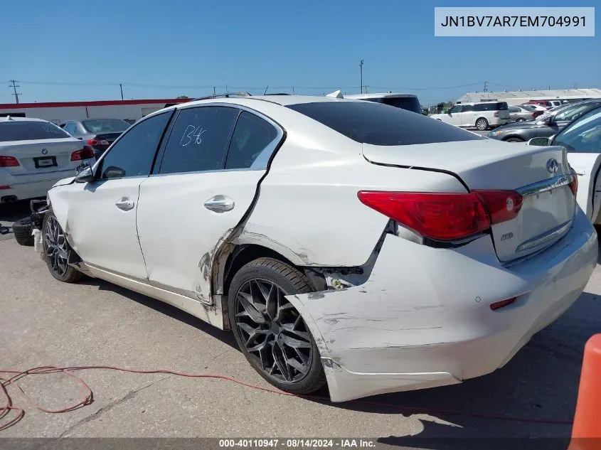 2014 Infiniti Q50 Premium VIN: JN1BV7AR7EM704991 Lot: 40110947