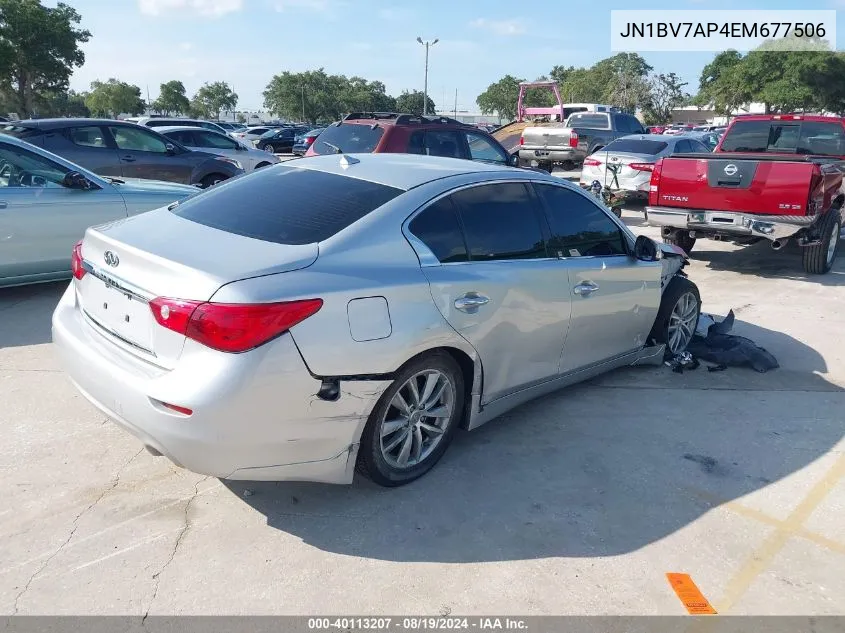 2014 Infiniti Q50 Premium VIN: JN1BV7AP4EM677506 Lot: 40113207