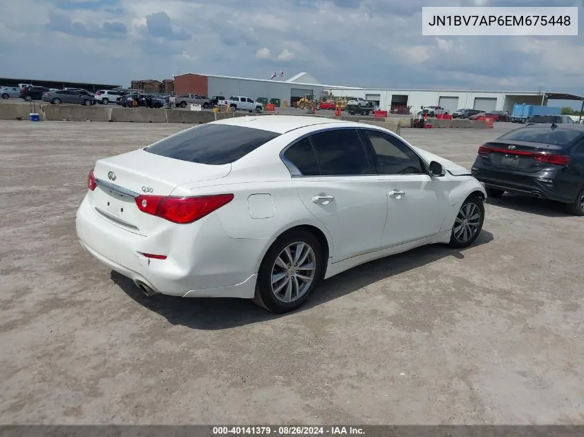 2014 Infiniti Q50 Premium VIN: JN1BV7AP6EM675448 Lot: 40141379