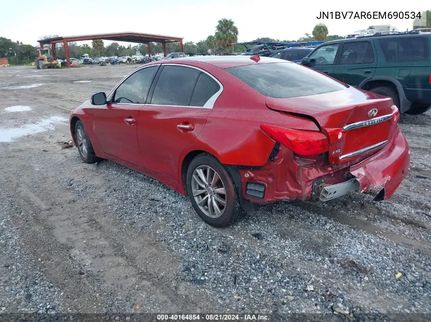 2014 Infiniti Q50 Premium VIN: JN1BV7AR6EM690534 Lot: 40164854