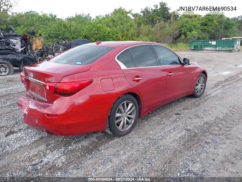 2014 Infiniti Q50 Premium VIN: JN1BV7AR6EM690534 Lot: 40164854