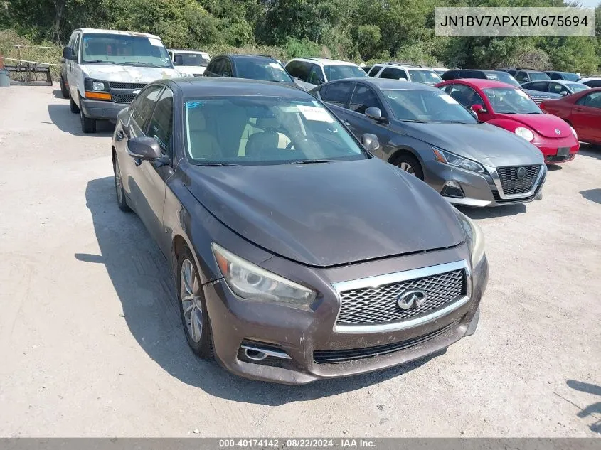 2014 Infiniti Q50 Premium VIN: JN1BV7APXEM675694 Lot: 40174142