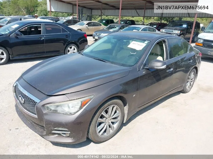 2014 Infiniti Q50 Premium VIN: JN1BV7APXEM675694 Lot: 40174142