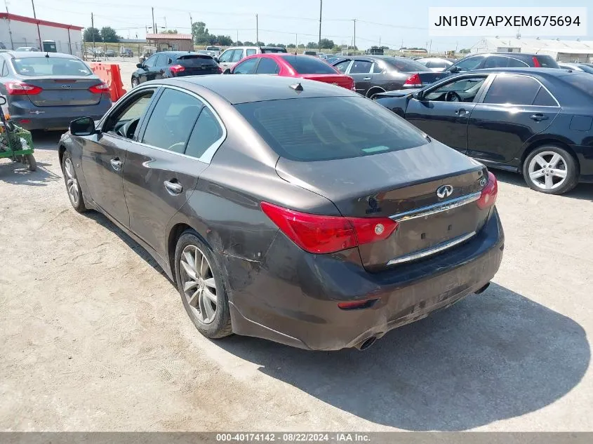 JN1BV7APXEM675694 2014 Infiniti Q50 Premium