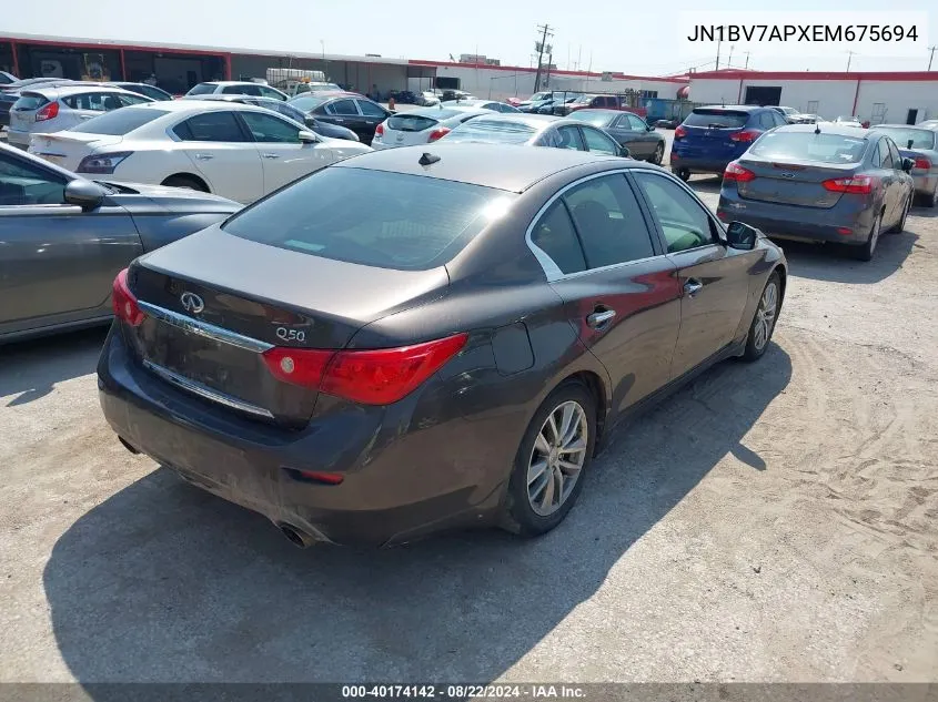 JN1BV7APXEM675694 2014 Infiniti Q50 Premium