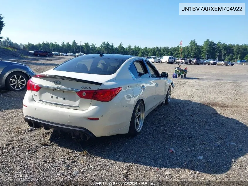 2014 Infiniti Q50 Sport VIN: JN1BV7ARXEM704922 Lot: 40176270