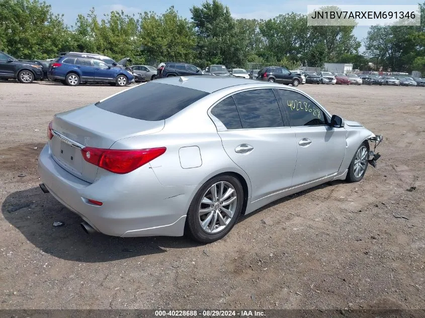 2014 Infiniti Q50 Premium VIN: JN1BV7ARXEM691346 Lot: 40228688