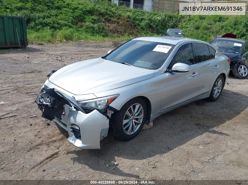 2014 Infiniti Q50 Premium VIN: JN1BV7ARXEM691346 Lot: 40228688