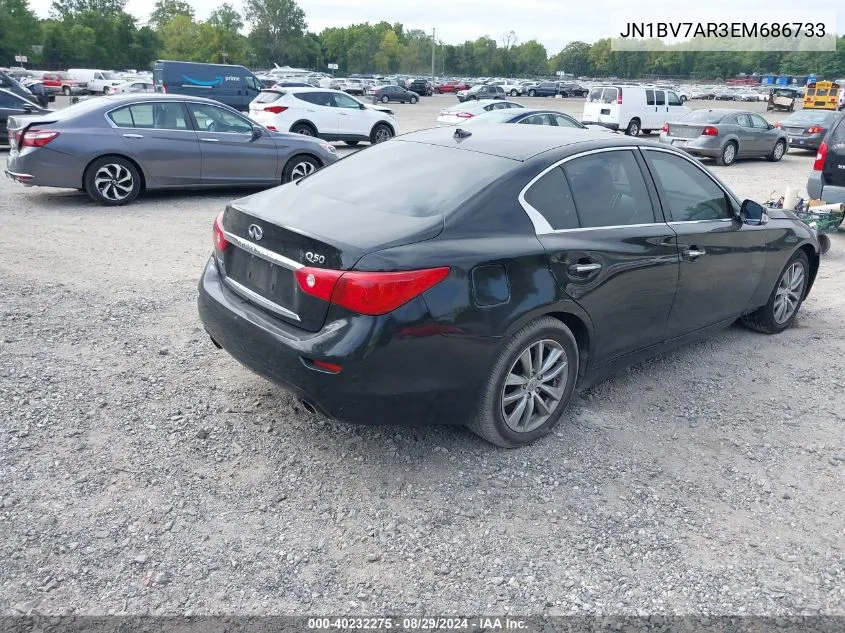 2014 Infiniti Q50 Premium VIN: JN1BV7AR3EM686733 Lot: 40232275