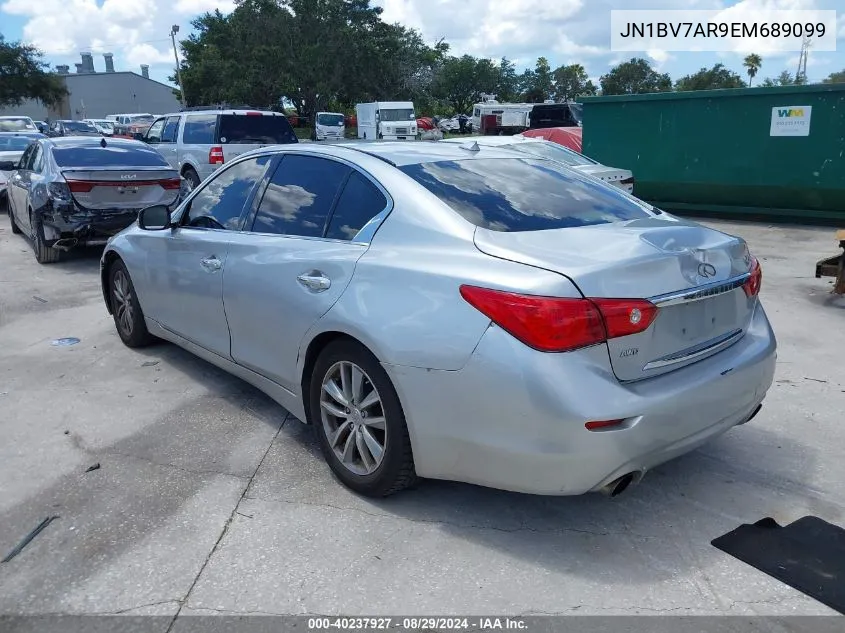 2014 Infiniti Q50 Premium VIN: JN1BV7AR9EM689099 Lot: 40237927