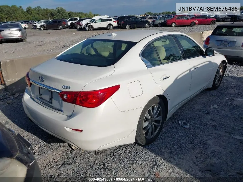 2014 Infiniti Q50 Premium/Sport VIN: JN1BV7AP8EM676486 Lot: 40249887