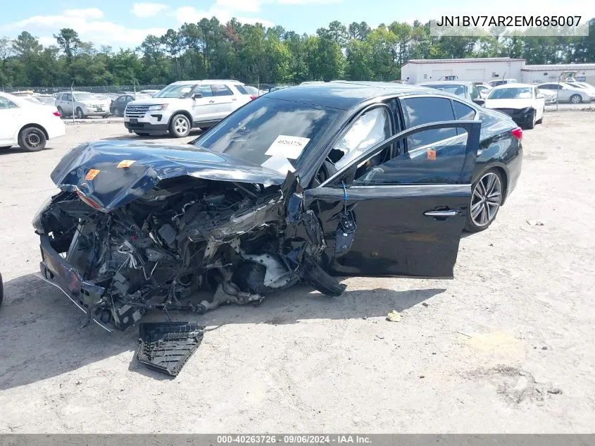 2014 Infiniti Q50 Sport VIN: JN1BV7AR2EM685007 Lot: 40263726