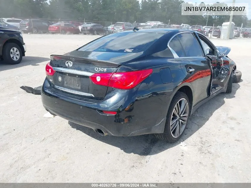 2014 Infiniti Q50 Sport VIN: JN1BV7AR2EM685007 Lot: 40263726