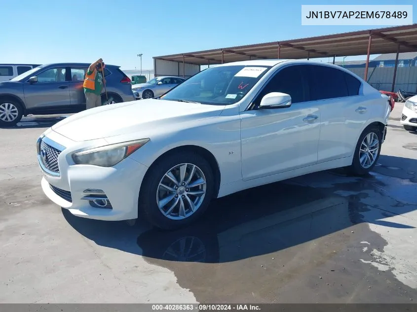 2014 Infiniti Q50 Premium VIN: JN1BV7AP2EM678489 Lot: 40286363