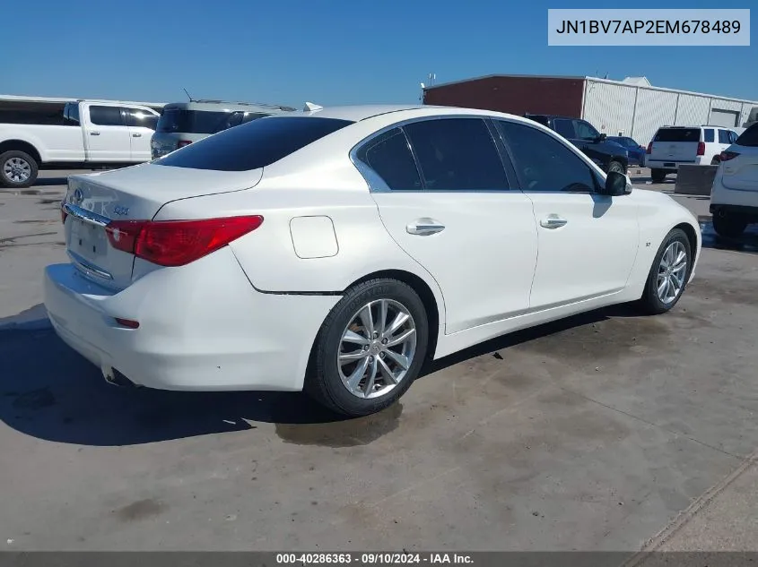 2014 Infiniti Q50 Premium VIN: JN1BV7AP2EM678489 Lot: 40286363