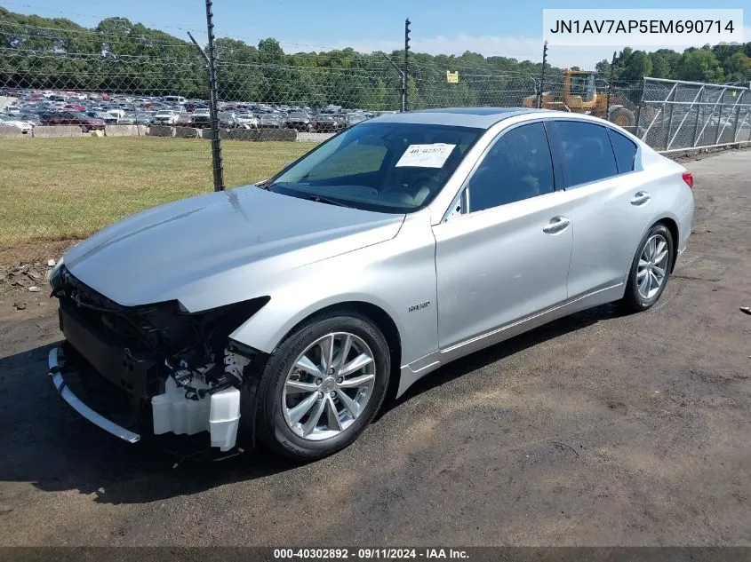 2014 Infiniti Q50 Hybrid Premium VIN: JN1AV7AP5EM690714 Lot: 40302892