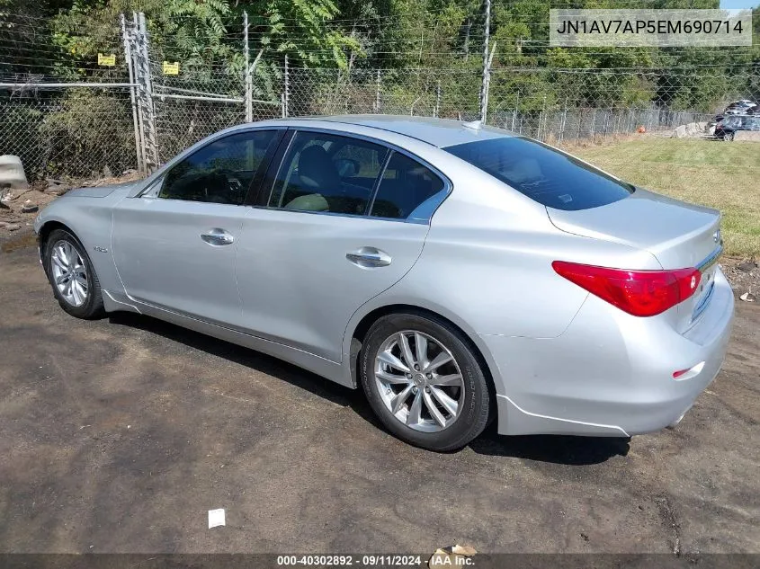 2014 Infiniti Q50 Hybrid Premium VIN: JN1AV7AP5EM690714 Lot: 40302892