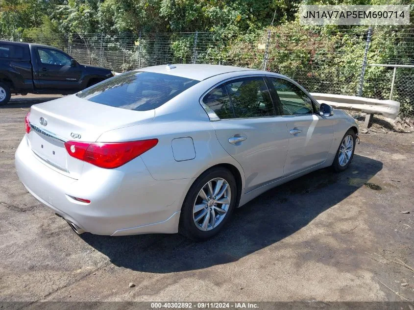 2014 Infiniti Q50 Hybrid Premium VIN: JN1AV7AP5EM690714 Lot: 40302892