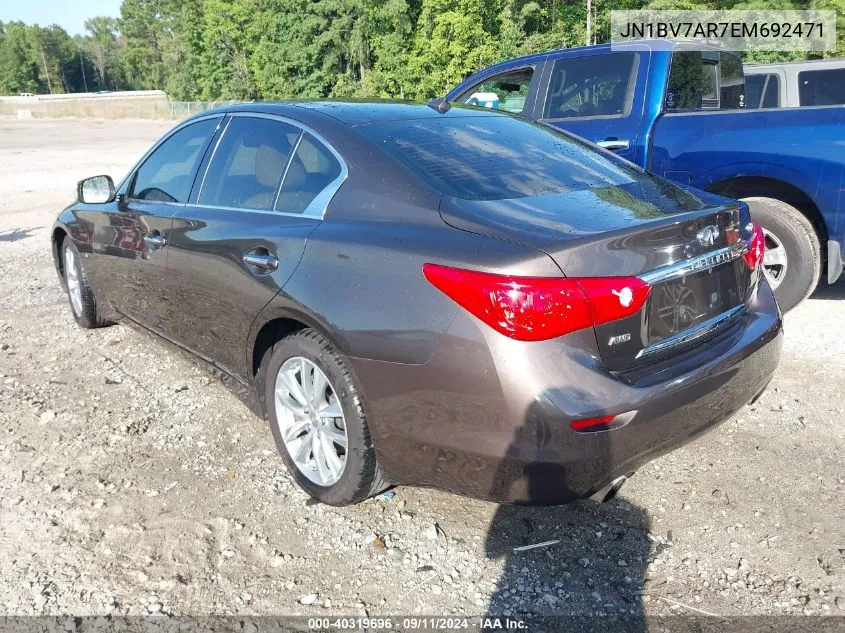 2014 Infiniti Q50 Premium VIN: JN1BV7AR7EM692471 Lot: 40319696