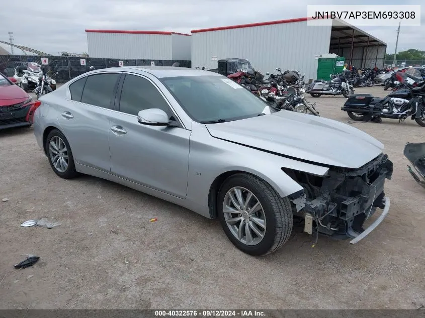 2014 Infiniti Q50 Premium/Sport VIN: JN1BV7AP3EM693308 Lot: 40322576