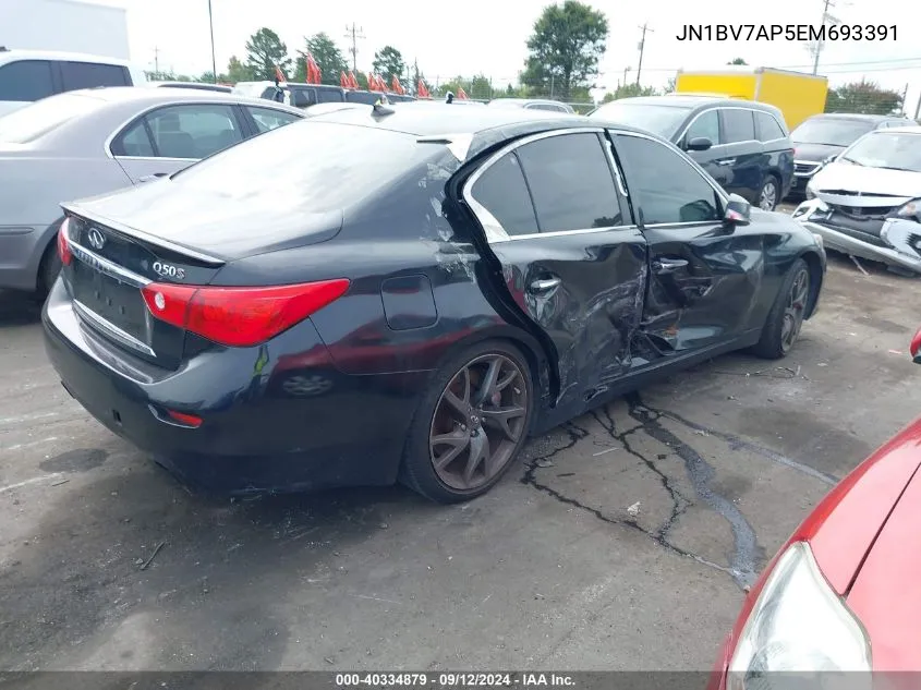 2014 Infiniti Q50 Premium/Sport VIN: JN1BV7AP5EM693391 Lot: 40334879