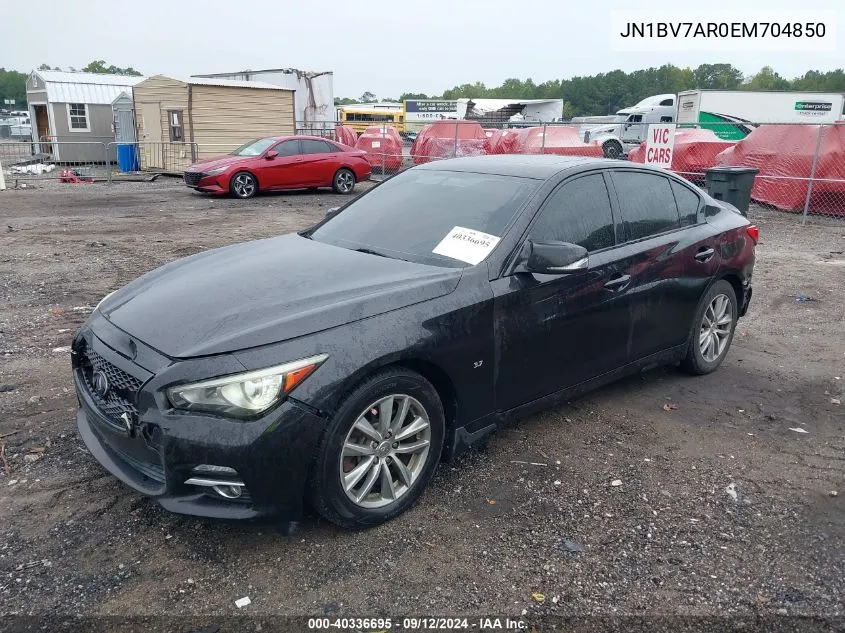 2014 Infiniti Q50 Premium VIN: JN1BV7AR0EM704850 Lot: 40336695