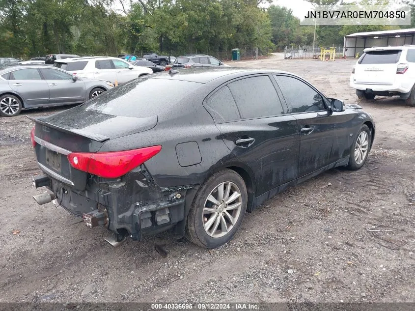 2014 Infiniti Q50 Premium VIN: JN1BV7AR0EM704850 Lot: 40336695