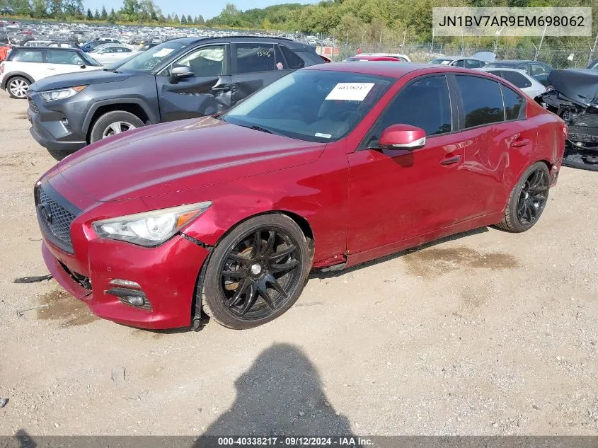 2014 Infiniti Q50 Premium VIN: JN1BV7AR9EM698062 Lot: 40338217