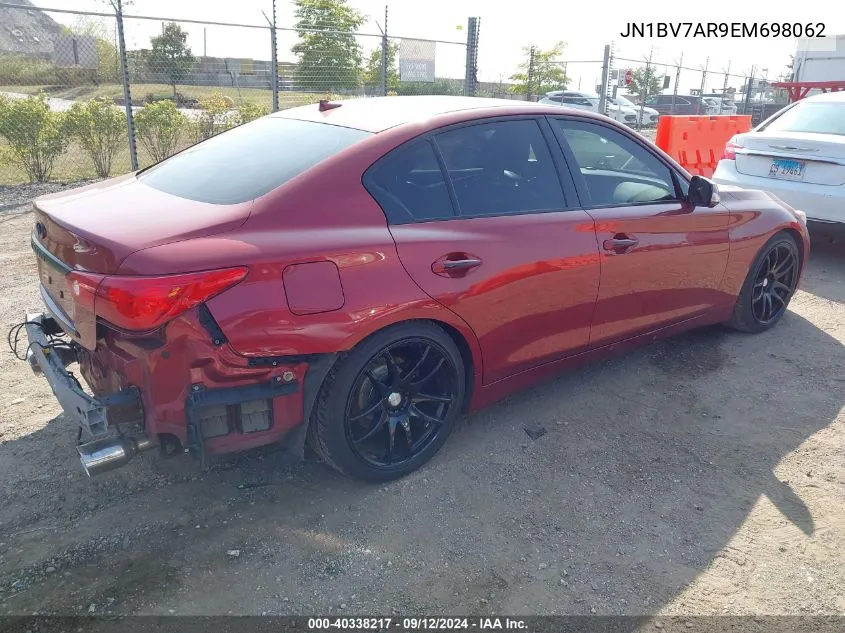 2014 Infiniti Q50 Premium VIN: JN1BV7AR9EM698062 Lot: 40338217