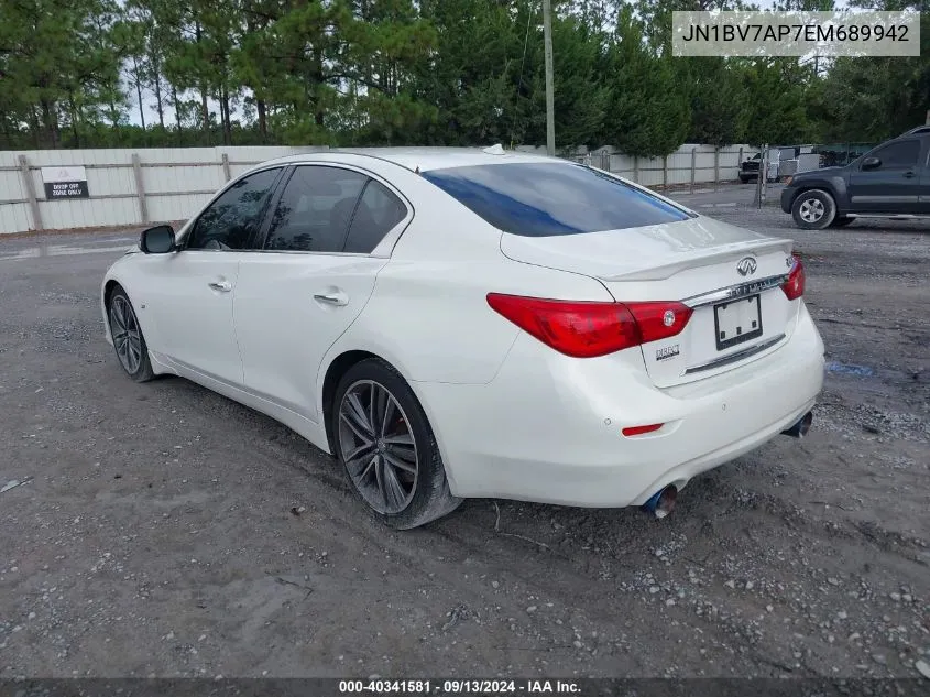 2014 Infiniti Q50 Premium/Sport VIN: JN1BV7AP7EM689942 Lot: 40341581