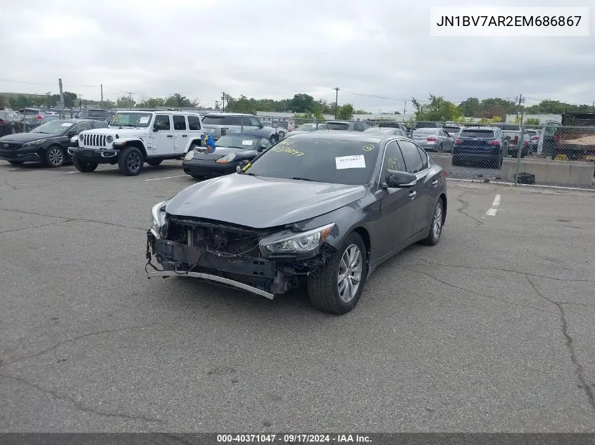 2014 Infiniti Q50 Premium VIN: JN1BV7AR2EM686867 Lot: 40371047