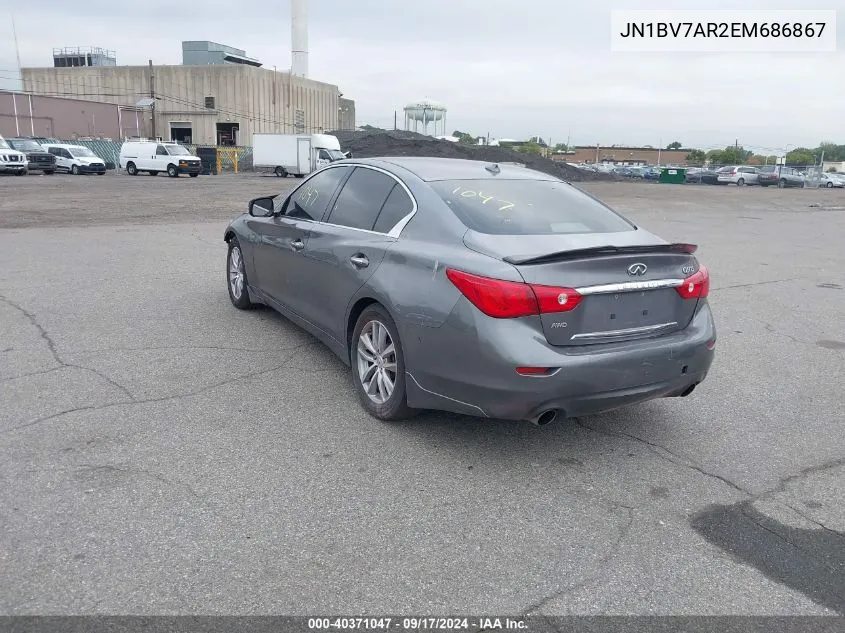 2014 Infiniti Q50 Premium VIN: JN1BV7AR2EM686867 Lot: 40371047