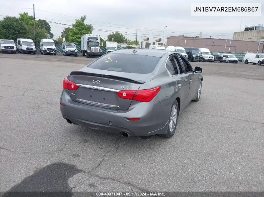 2014 Infiniti Q50 Premium VIN: JN1BV7AR2EM686867 Lot: 40371047