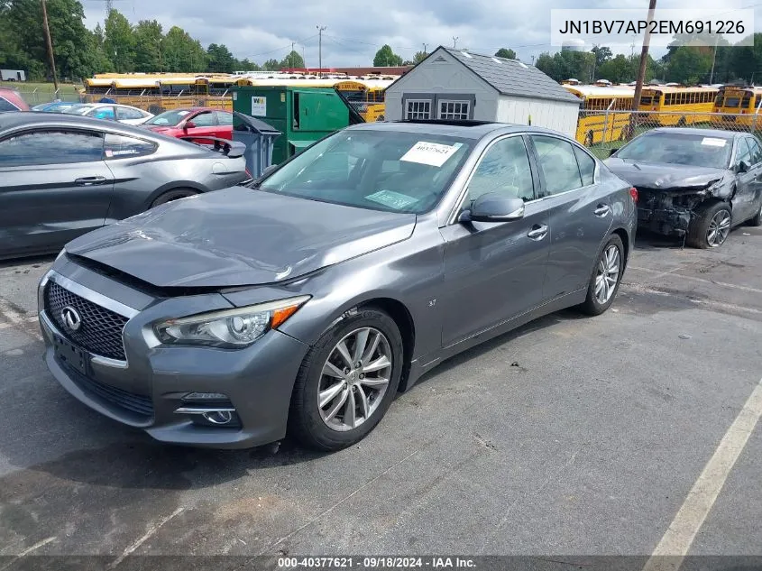 2014 Infiniti Q50 Premium/Sport VIN: JN1BV7AP2EM691226 Lot: 40377621